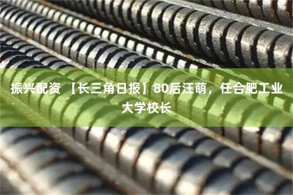 振兴配资 【长三角日报】80后汪萌，任合肥工业大学校长