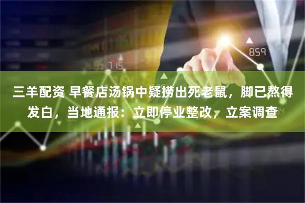 三羊配资 早餐店汤锅中疑捞出死老鼠，脚已熬得发白，当地通报：立即停业整改，立案调查